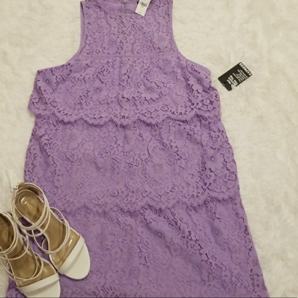 EXPRESS New Lace dress NWT $88 pastel GORGEOUS - Picture 3 of 5
